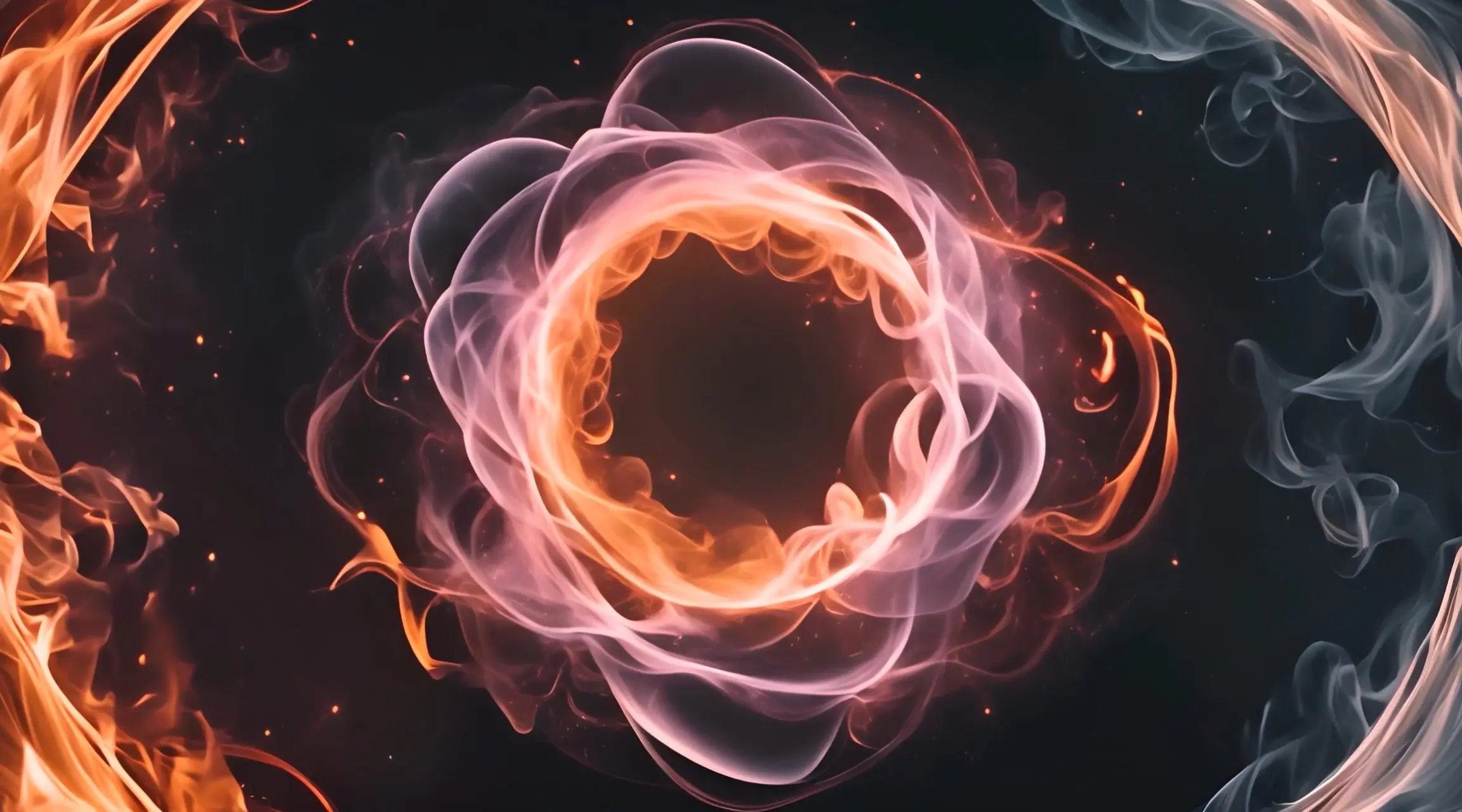 Ethereal Smoke Ring Abstract Video Backdrop